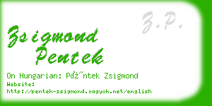 zsigmond pentek business card